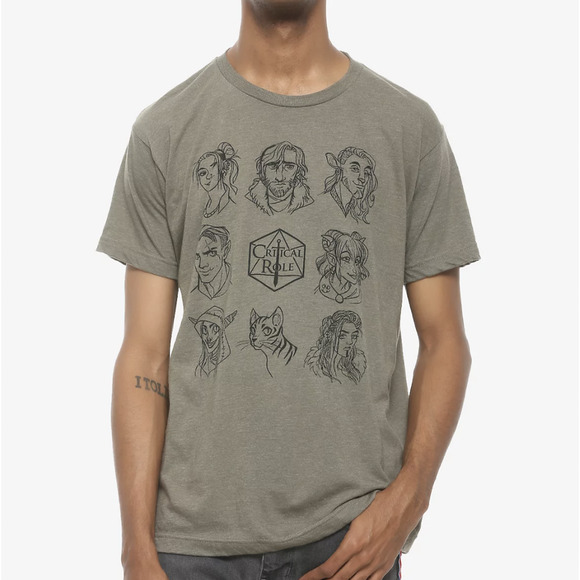 Critical Role Mighty Nein Sketch Characters S/S Shirt - Picture 1 of 3